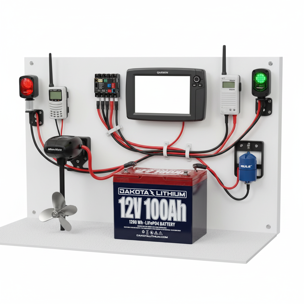 Dakota Lithium 12V 100Ah battery wiring and installation setup