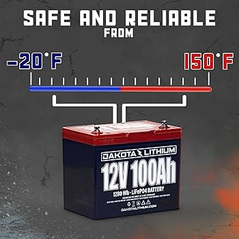 Dakota Lithium 12V 100Ah heated battery safe operating temperature