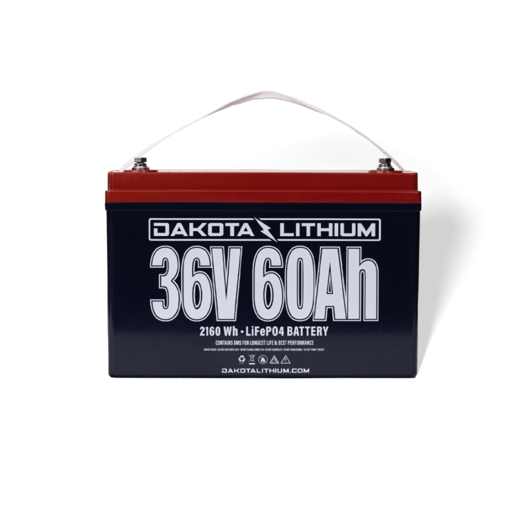 Dakota Lithium 36V 60Ah LiFePO4 battery label view