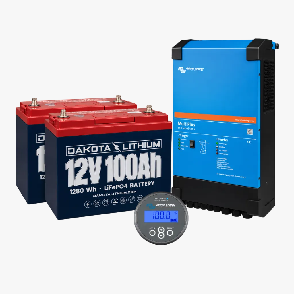 Dakota Lithium 12V 200Ah LiFePO4 off-grid solar power system with Victron inverter