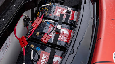 Connect-Ease 36V trolling motor battery wiring system installed in boat