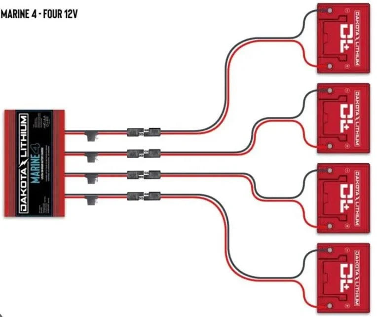 Dakota Lithium 12V battery bank connection diagram