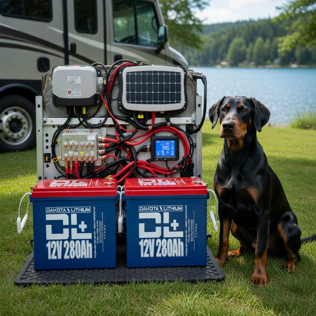 Dakota Lithium 12V LiFePO4 batteries installed for off-grid power