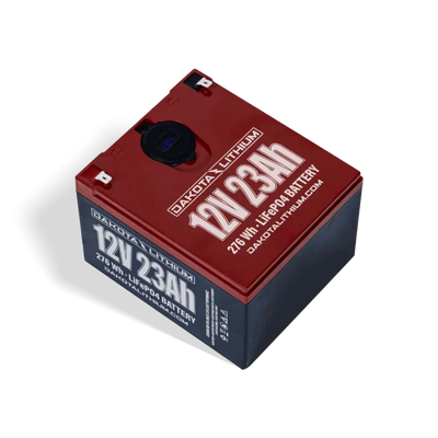 Dakota Lithium 12V 23Ah LiFePO4 battery with USB and voltmeter