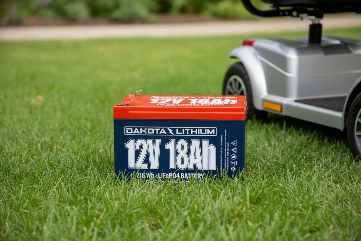 Dakota Lithium 12V 18Ah LiFePO4 battery for outdoor use