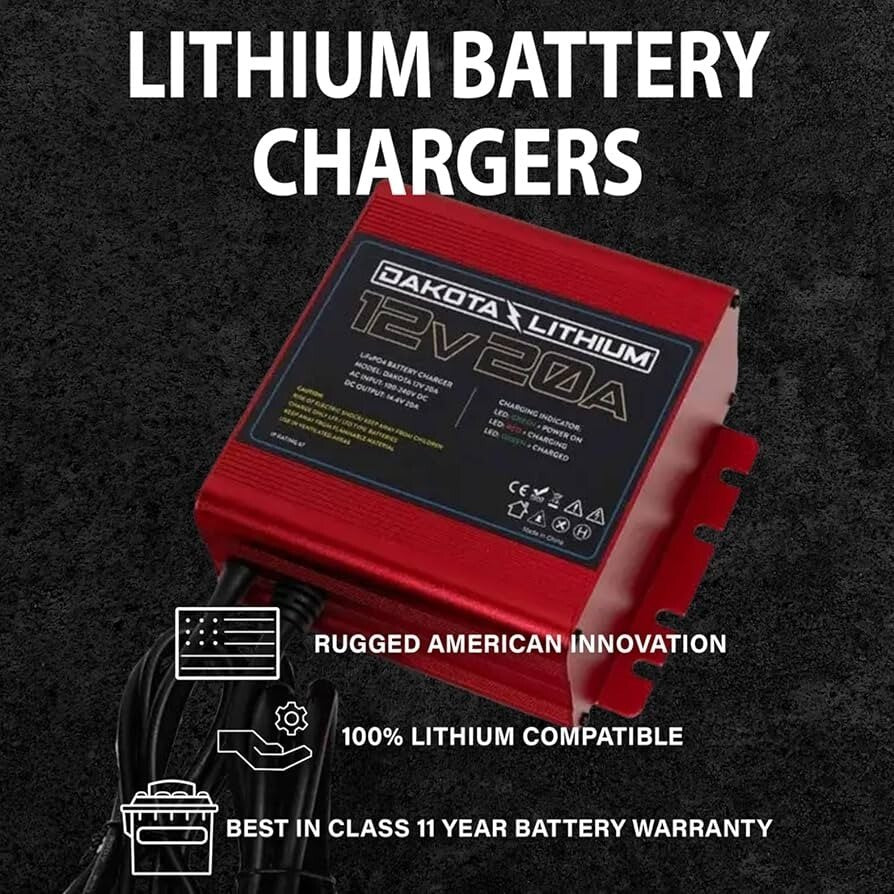 Dakota Lithium 12V 20A LiFePO4 battery charger