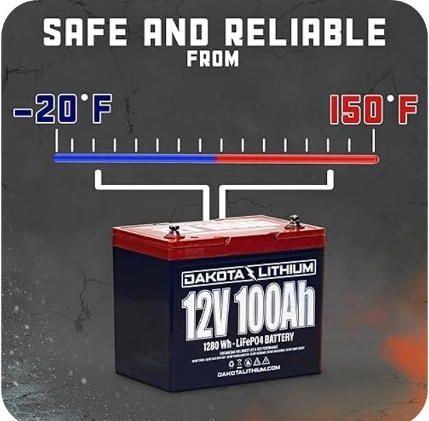 Dakota Lithium 12V 100Ah battery safe operating temperature