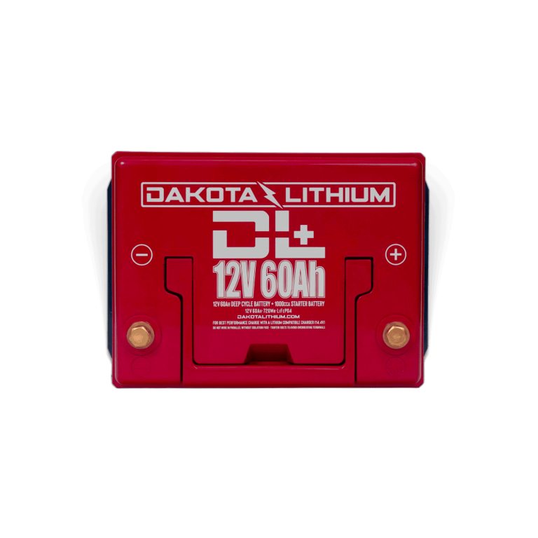 Dakota Lithium DL+ 12V 60Ah battery terminal view