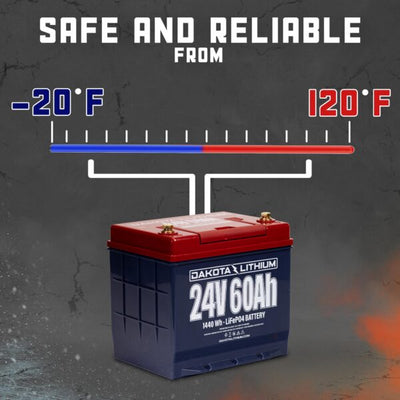 Dakota Lithium DL+ 24V 60Ah battery safe operating temperature