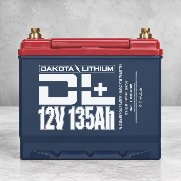 Dakota Lithium DL+ 12V 135Ah LiFePO4 battery front view