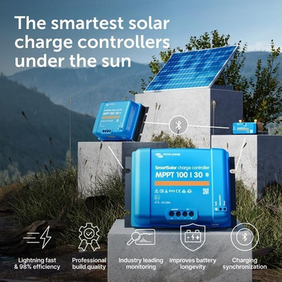 Victron SmartSolar MPPT 100/30 solar charge controller outdoor setup